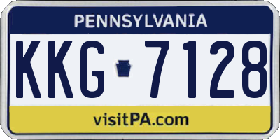 PA license plate KKG7128