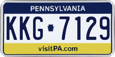 PA license plate KKG7129