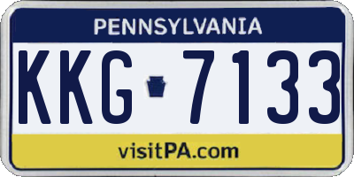 PA license plate KKG7133