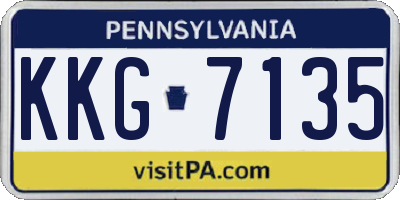 PA license plate KKG7135