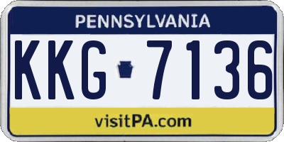 PA license plate KKG7136