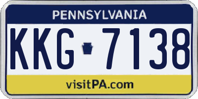 PA license plate KKG7138