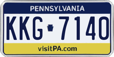 PA license plate KKG7140