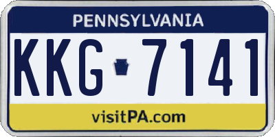 PA license plate KKG7141