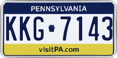 PA license plate KKG7143
