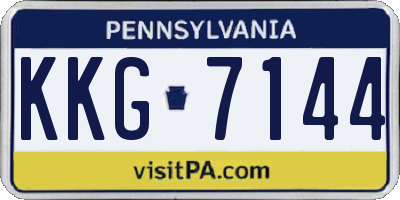 PA license plate KKG7144