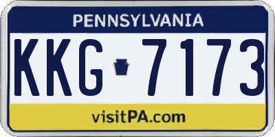 PA license plate KKG7173