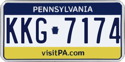 PA license plate KKG7174