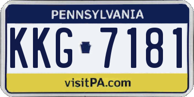 PA license plate KKG7181