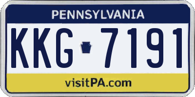 PA license plate KKG7191
