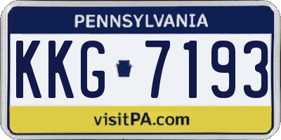 PA license plate KKG7193