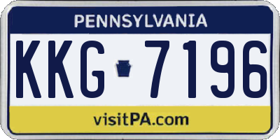 PA license plate KKG7196