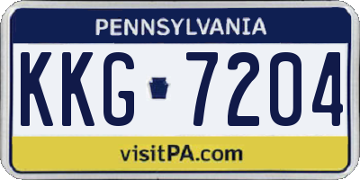 PA license plate KKG7204