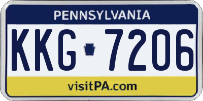 PA license plate KKG7206