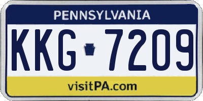 PA license plate KKG7209