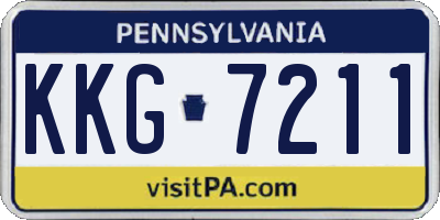PA license plate KKG7211