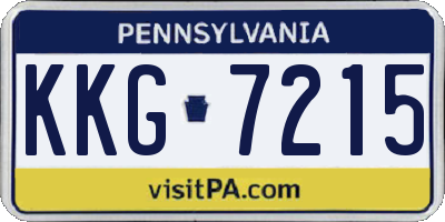 PA license plate KKG7215