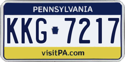 PA license plate KKG7217
