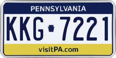 PA license plate KKG7221