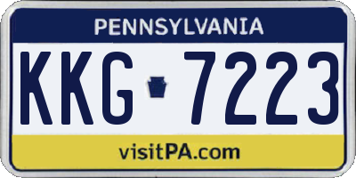 PA license plate KKG7223