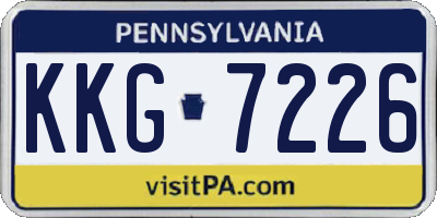 PA license plate KKG7226