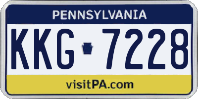 PA license plate KKG7228