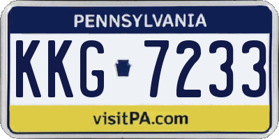 PA license plate KKG7233