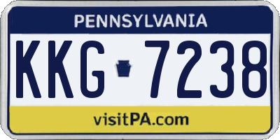 PA license plate KKG7238