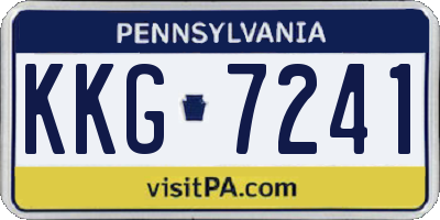 PA license plate KKG7241