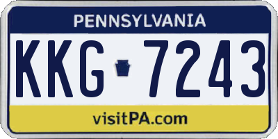 PA license plate KKG7243