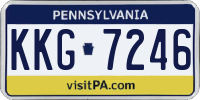 PA license plate KKG7246