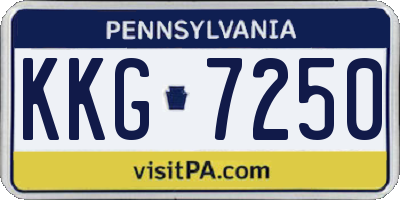 PA license plate KKG7250