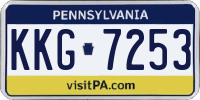 PA license plate KKG7253