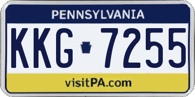 PA license plate KKG7255