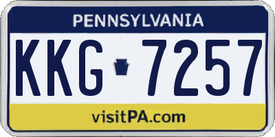 PA license plate KKG7257