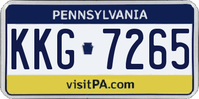 PA license plate KKG7265