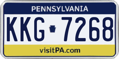 PA license plate KKG7268