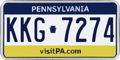 PA license plate KKG7274