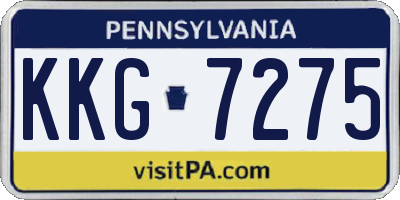 PA license plate KKG7275