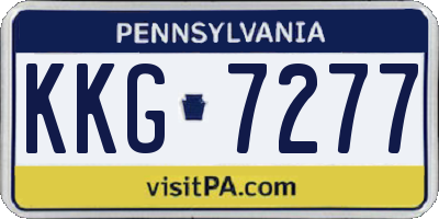 PA license plate KKG7277