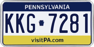 PA license plate KKG7281