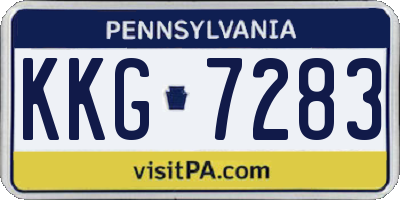 PA license plate KKG7283