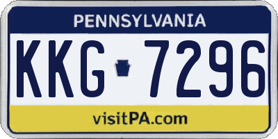 PA license plate KKG7296