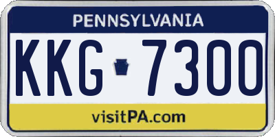 PA license plate KKG7300