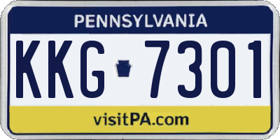 PA license plate KKG7301