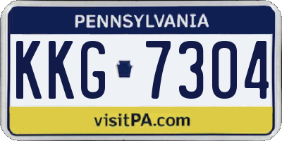 PA license plate KKG7304