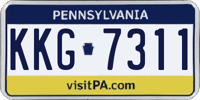 PA license plate KKG7311