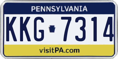 PA license plate KKG7314
