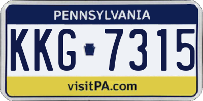 PA license plate KKG7315