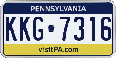 PA license plate KKG7316